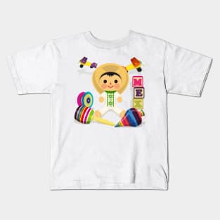 Mexican Toys. Traditional Mexican Toys Kids T-Shirt